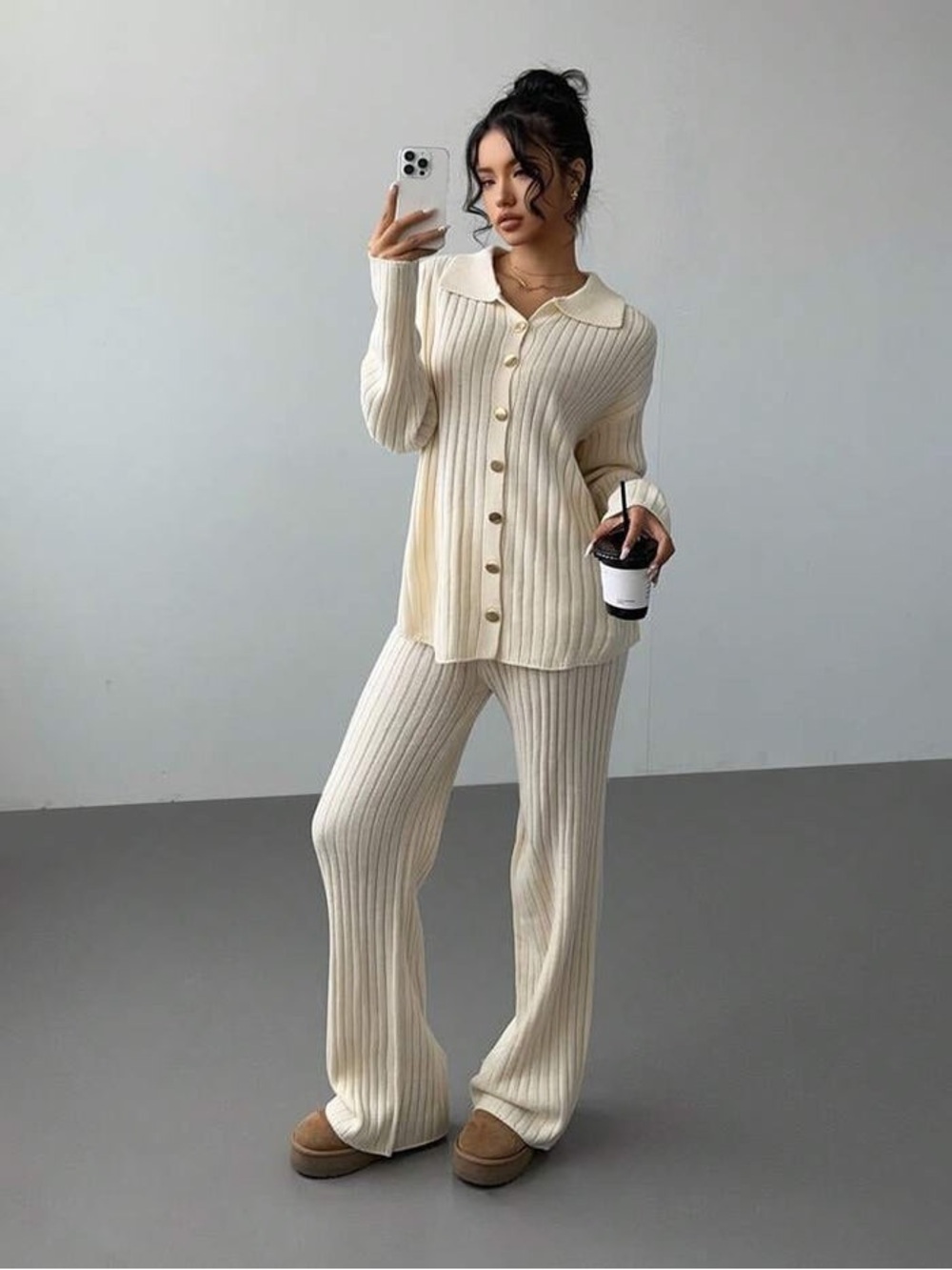 SHEIN Ribbed Lounge Set - Picture 1 of 3